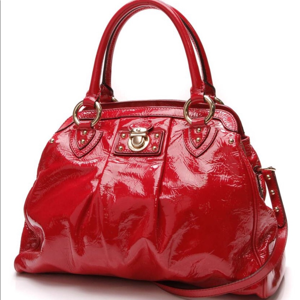 Marc Jacobs Red Patent Leather Alyona Satchel